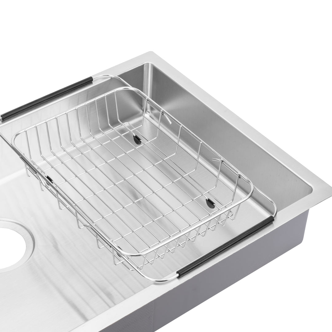 BAI 1248 Stainless Steel 16 Gauge Kitchen Sink Handmade 33-inch Undermount Shallow Single Bowl