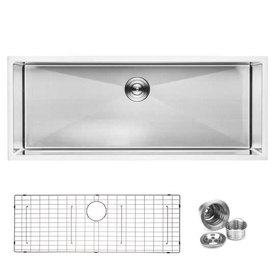 BAI 1249 Stainless Steel 16 Gauge Kitchen Sink Handmade 45-inch Undermount Single Bowl