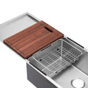 BAI 1252 Stainless Steel 16 Gauge Kitchen Sink Handmade 45-inch Undermount Single Bowl with Drainboard