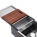 BAI 1252 Stainless Steel 16 Gauge Kitchen Sink Handmade 45-inch Undermount Single Bowl with Drainboard