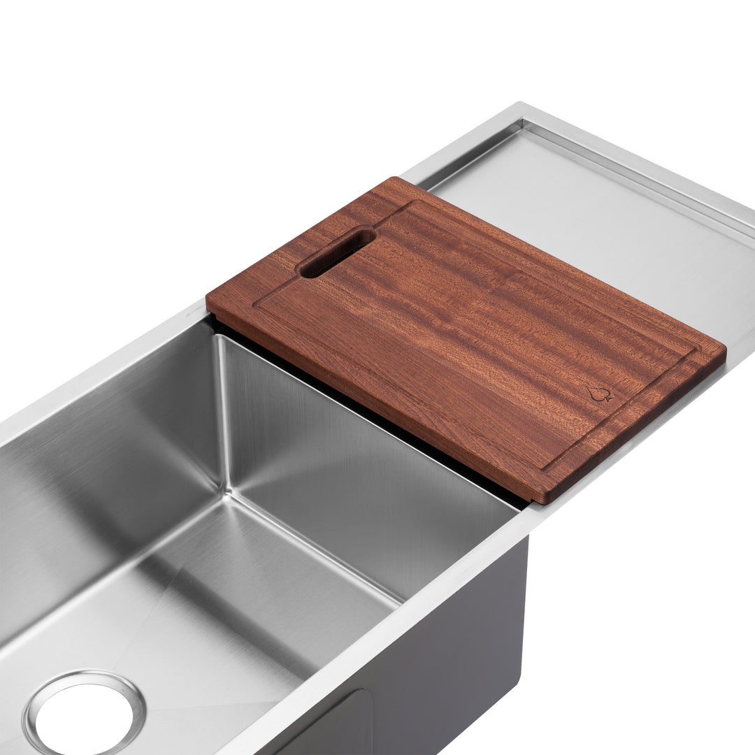 BAI 1253 Stainless Steel 16 Gauge Kitchen Sink Handmade 45-inch Undermount Single Bowl with Drainboard