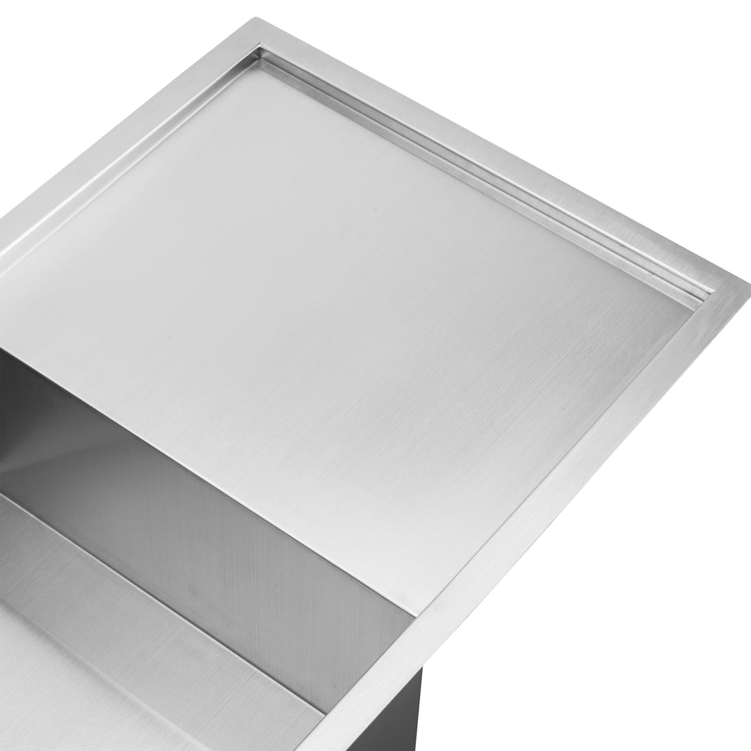 BAI 1257 Stainless Steel 16 Gauge Kitchen Sink Handmade 45-inch Undermount Single Bowl with 2 Drainboards