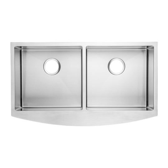 BAI 1294 Stainless Steel 16 Gauge Kitchen Sink Handmade 36-inch Farmers Double Bowl