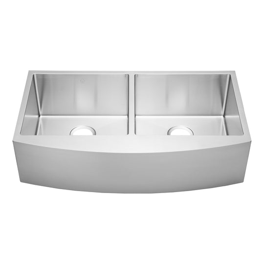 BAI 1294 Stainless Steel 16 Gauge Kitchen Sink Handmade 36-inch Farmers Double Bowl