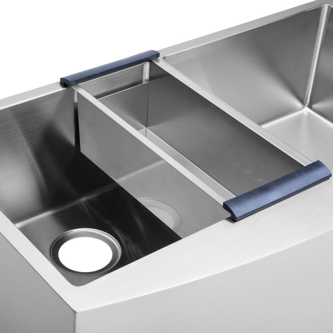 BAI 1294 Stainless Steel 16 Gauge Kitchen Sink Handmade 36-inch Farmers Double Bowl