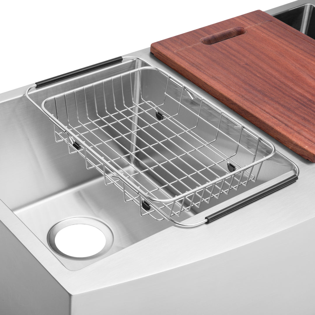 BAI 1294 Stainless Steel 16 Gauge Kitchen Sink Handmade 36-inch Farmers Double Bowl