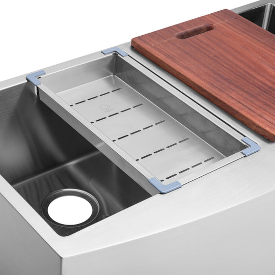 BAI 1294 Stainless Steel 16 Gauge Kitchen Sink Handmade 36-inch Farmers Double Bowl