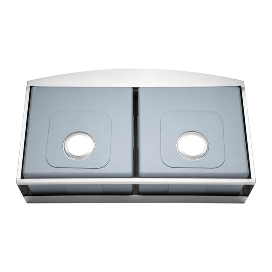 BAI 1294 Stainless Steel 16 Gauge Kitchen Sink Handmade 36-inch Farmers Double Bowl