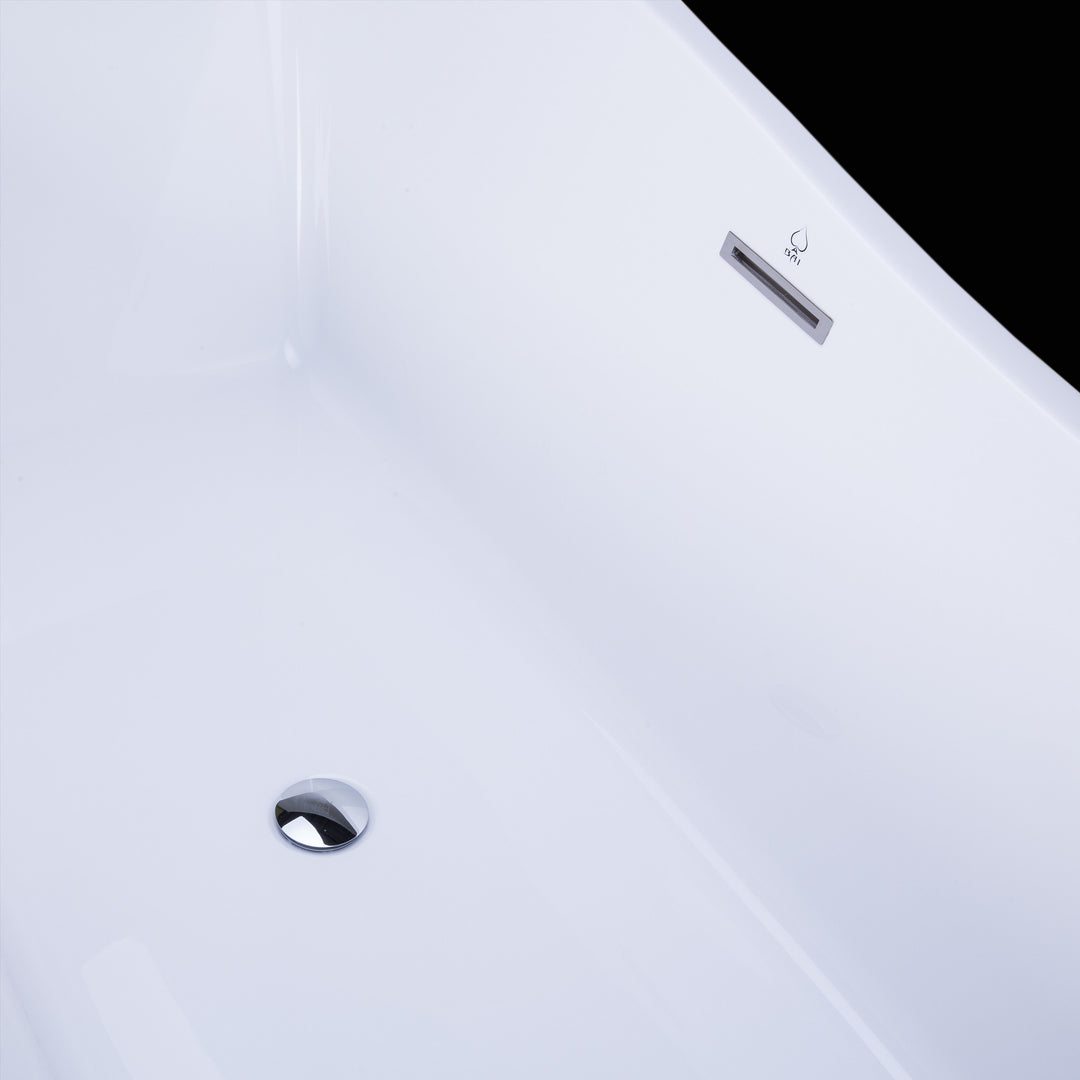 BAI 1603 Acrylic Freestanding Soaking Bathtub 59-inches. Timeless, modern, easy to use.