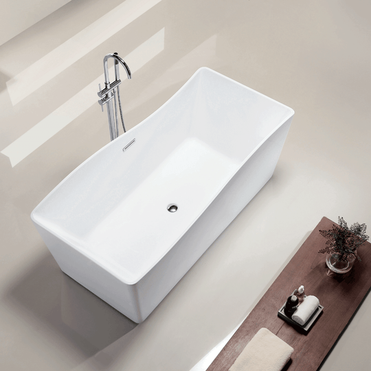 BAI 1603 Acrylic Freestanding Soaking Bathtub 59-inches. Timeless, modern, easy to use.
