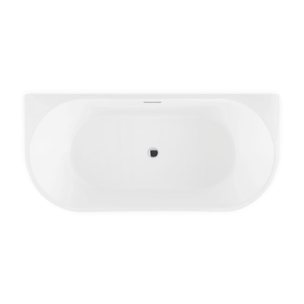 BAI 1619 Acrylic Freestanding Wall Touch Soaking Bathtub 67-inches