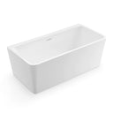BAI 1620 Acrylic Freestanding Wall Touch Soaking Bathtub 63-inches