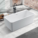 BAI 1620 Acrylic Freestanding Wall Touch Soaking Bathtub 63-inches