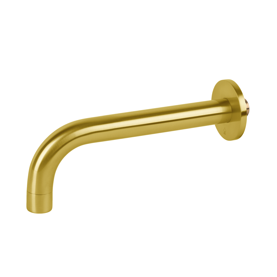BAI 2127 Solid Brass Wall Mounted Tub Spout in Brushed Gold Finish