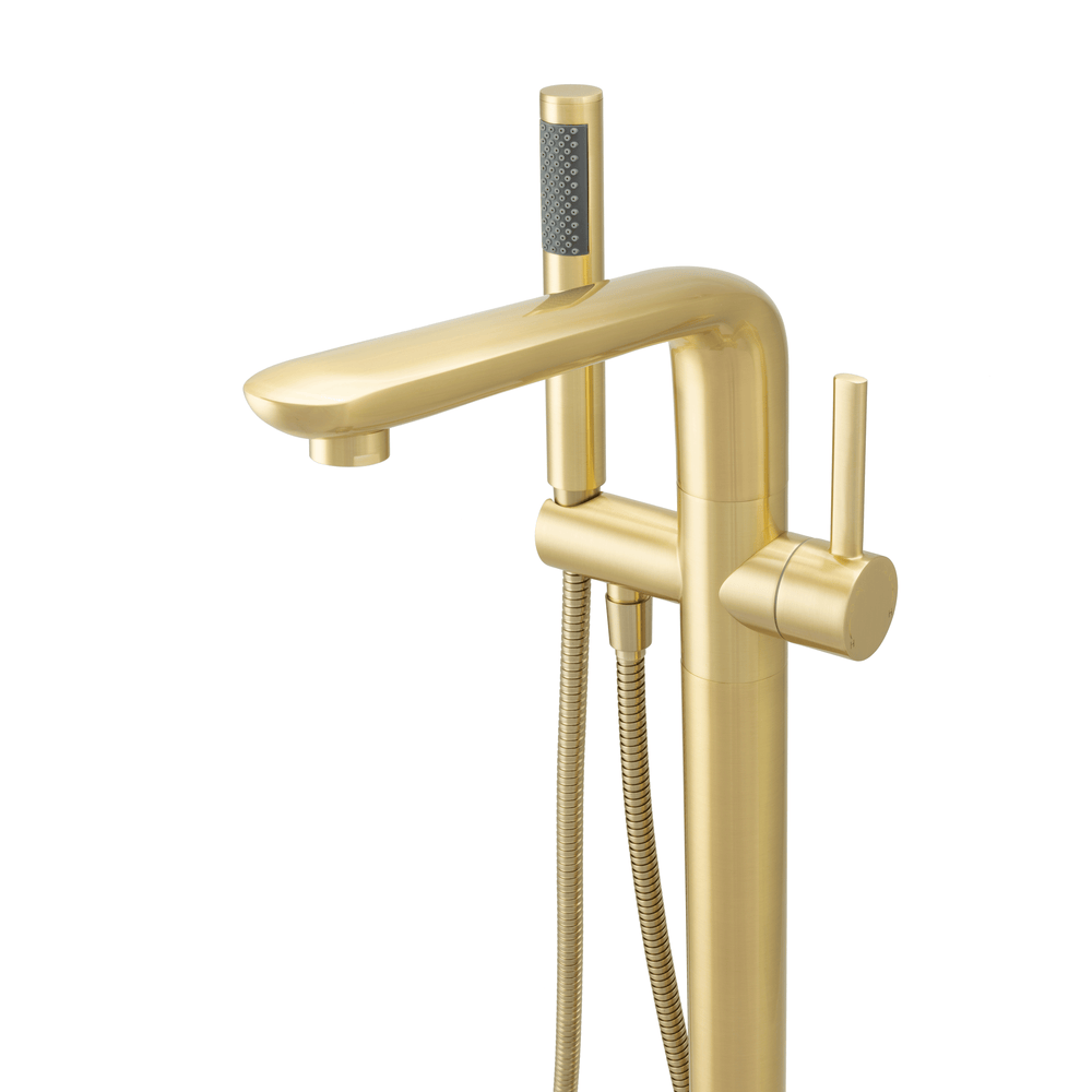 BAI 2623 Freestanding Bathtub Faucet in Brushed Gold Finish