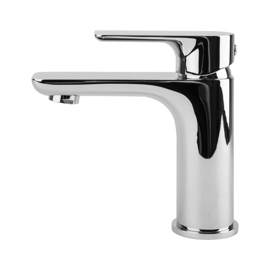BAI 31020 Modern Single Handle Contemporary Bathroom Faucet in Polished Chrome Finish shown against a plain white background