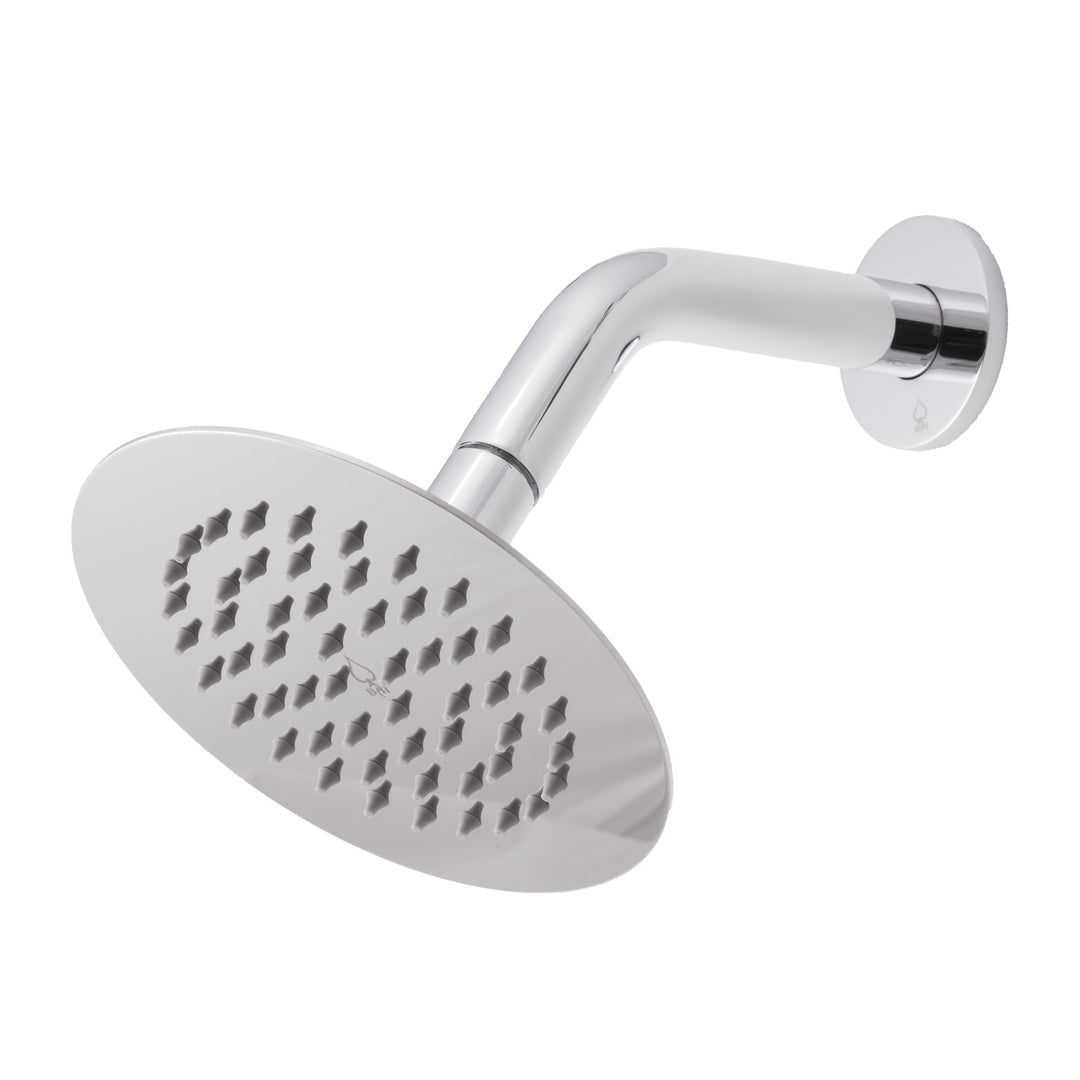 BAI 042000 round polished chrome 6-inch shower head plate with multiple small gray silicone nozzles arranged in concentric circles, shown on a plain white background.