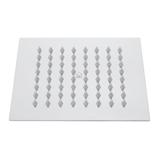 BAI 42040 square polished chrome 6-inch shower head plate with multiple small gray silicone nozzles shown on a plain white background.