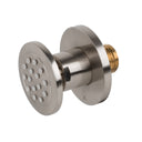 BAI 45001 modern brushed nickel adjustable round shower body jet spray with a brass threaded connection, shown on a solid white background.