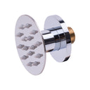BAI 45020 modern thin profile design polished chrome adjustable round shower body jet spray with a brass threaded connection, shown on a solid white background.