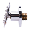 BAI 45020 modern thin profile design polished chrome adjustable round shower body jet spray with a brass threaded connection, shown on a solid white background side view adjustable.