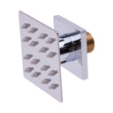BAI 45030 modern thin profile design polished chrome adjustable square shower body jet spray with a brass threaded connection, shown on a solid white background.