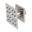 BAI 45031 modern thin profile design brushed nickel adjustable square shower body jet spray with a brass threaded connection, shown on a solid white background.