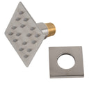 BAI 45031 modern thin profile design brushed nickel adjustable square shower body jet spray with a brass threaded connection, shown on a solid white background everything included.
