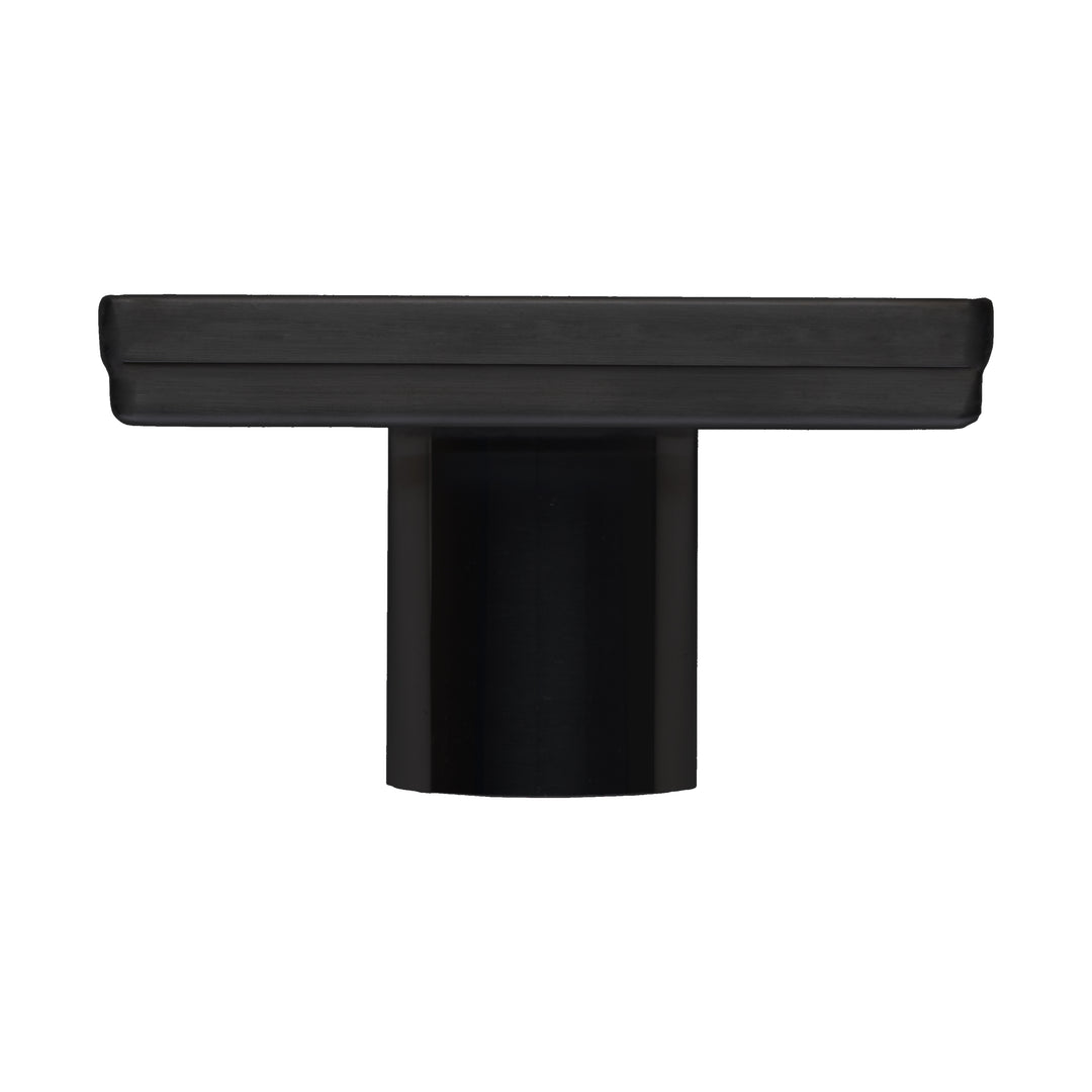 BAI 47001 Stainless Steel 5-inch Tile Insert Square Shower Drain in Matte Black shown in a side view against a white plain background.