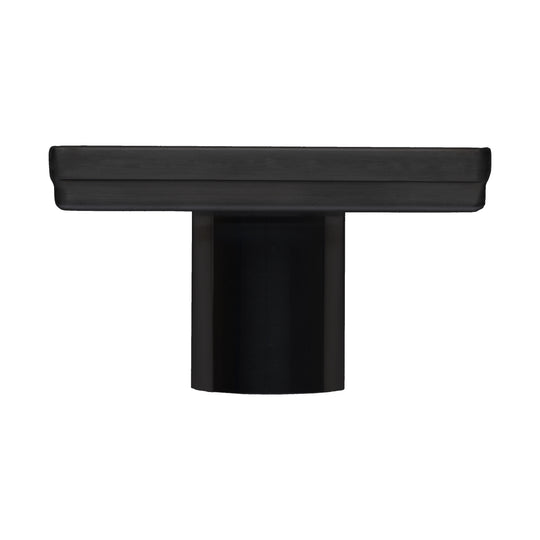 BAI 47001 Stainless Steel 5-inch Tile Insert Square Shower Drain in Matte Black shown in a side view against a white plain background.