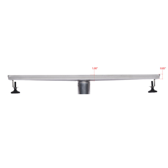 BAI 47010 Stainless Steel 24-inch Tile Insert Linear Shower Drain shown in a side view profile against a plain white background.