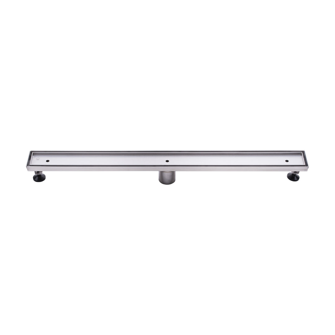 BAI 47020 Stainless Steel 32-inch Tile Insert Linear Shower Drain shown against a white background.