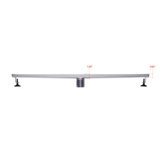 BAI 47030 Stainless Steel 36-inch Tile Insert Linear Shower Drain shown in a side view profile against a white background.