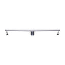 BAI 47090 Stainless Steel 36-inch Linear Shower Drain with adjustable leveling legs and a removable grate shown against a white background.