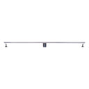 BAI 47110 Stainless Steel 60-inch Linear Shower Drain with adjustable leveling legs and a removable grate shown in a side view against a white background.