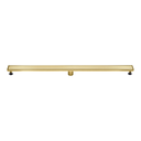 BAI 47162 Stainless Steel 48-inch Linear Shower Drain in brushed gold finish with adjustable leveling legs and removable grate shown against a white background.