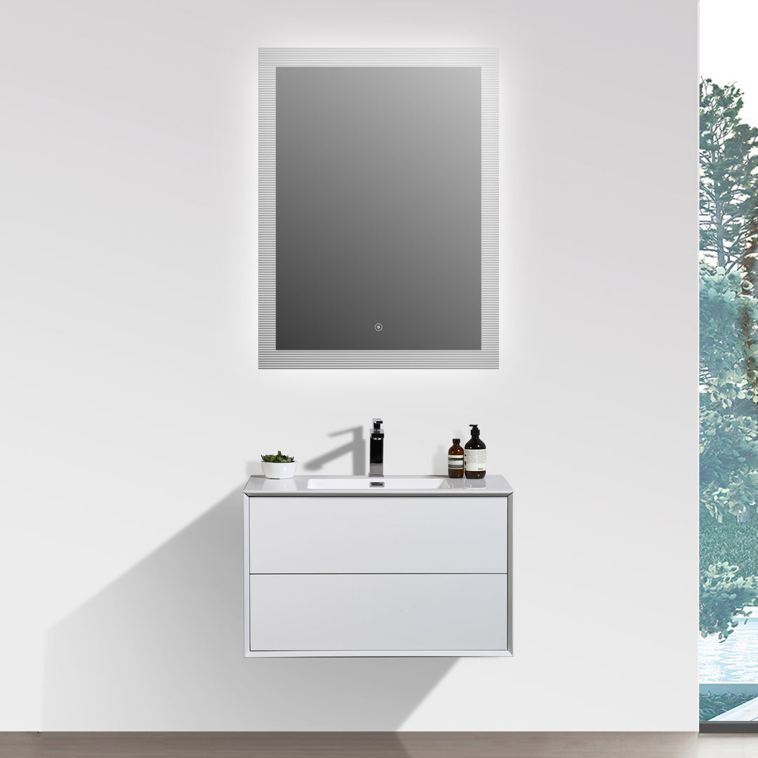 BAI 0853 Wall Hung 36-inch Bathroom Cabinet in Gloss White Finish