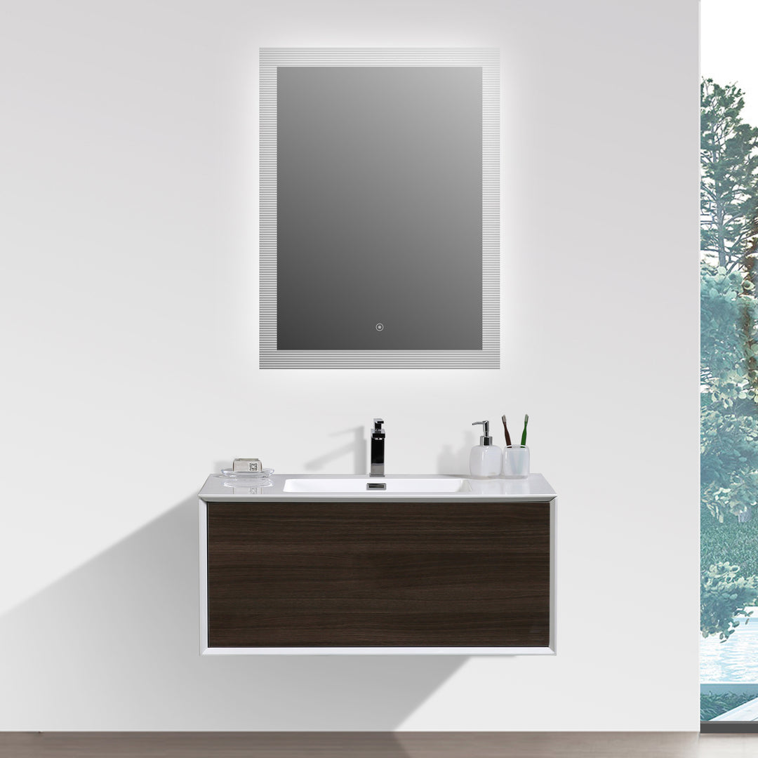 BAI 0848 Wall Hung 36-inch Bathroom Cabinet in Graphite Wood Finish