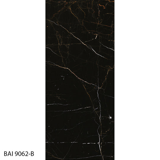 BAI 9062 Bookmatch Marquina Pitch High Gloss Porcelain Tile (48x110)