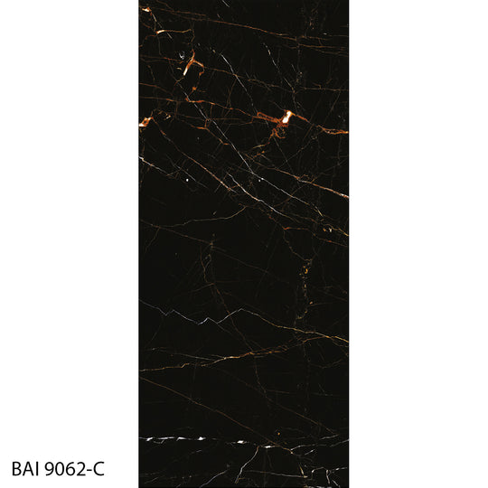 BAI 9062 Bookmatch Marquina Pitch High Gloss Porcelain Tile (48x110)