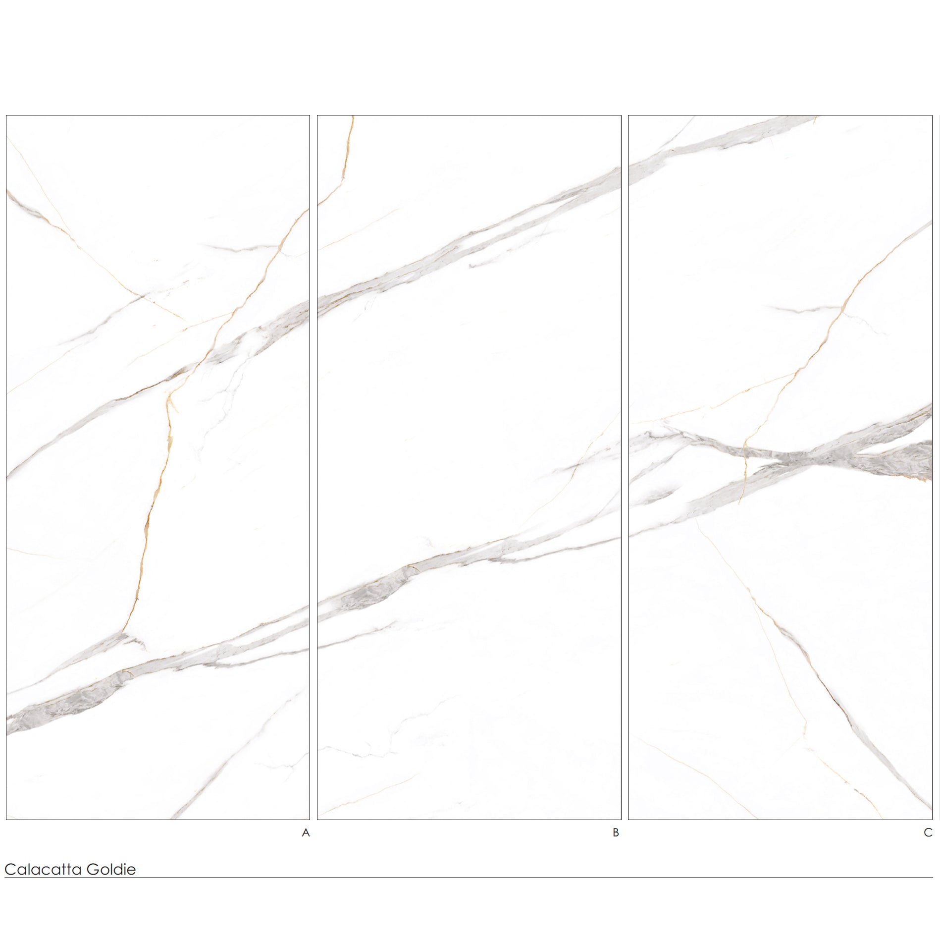 BAI 9064 Bookmatch Calacatta Goldie High Gloss Porcelain Tile
