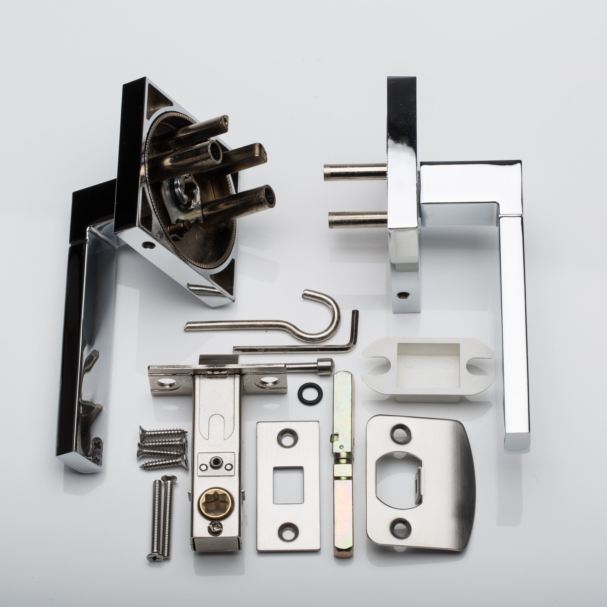 BAI 3019 Modern Passage Door Handle Lever Set with Privacy Pin