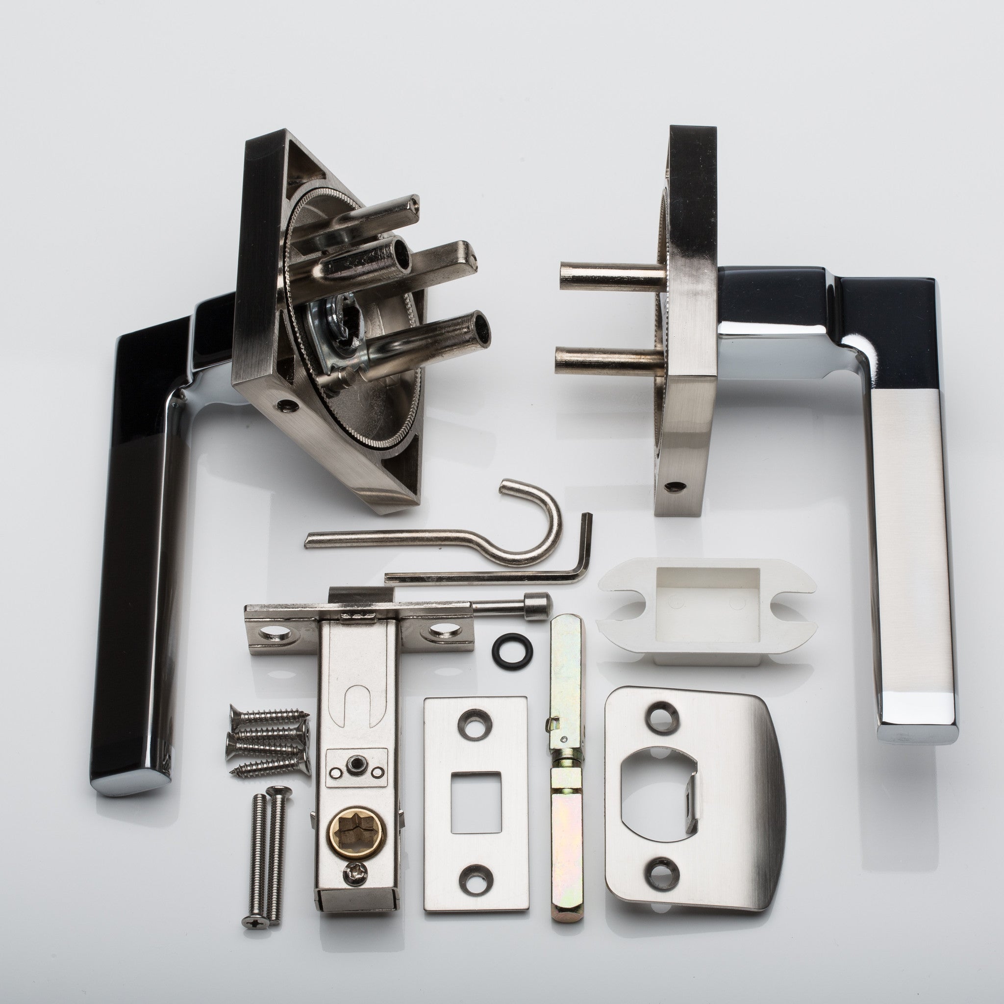 BAI 3026 Modern Passage Door Handle Lever Set with Privacy Pin