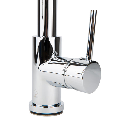 BAI 0601 Single Handle Kitchen Faucet with 2 Spouts and Pull-Down Spray in Polished Chrome Finish