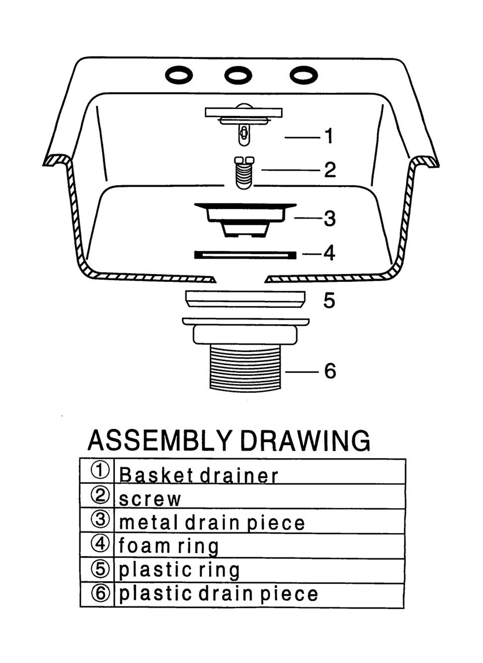 Technical drawings for BAI 1267 Kitchen Sink Strainer with Basket