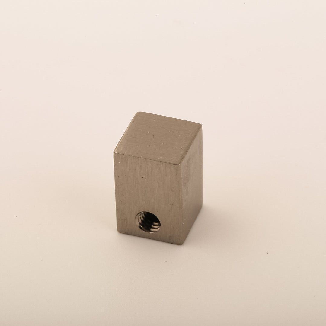 P0027 Square Spring Button in Brushed Nickel