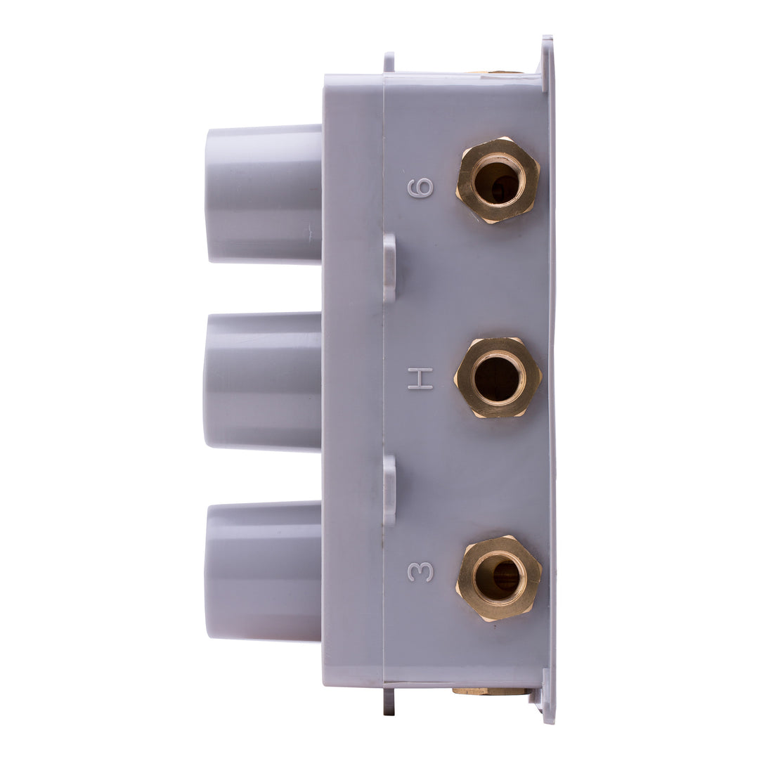BAI 0123 Concealed Thermostatic Shower Mixer Valve in Brushed Nickel Finish, part that goes into wall.
