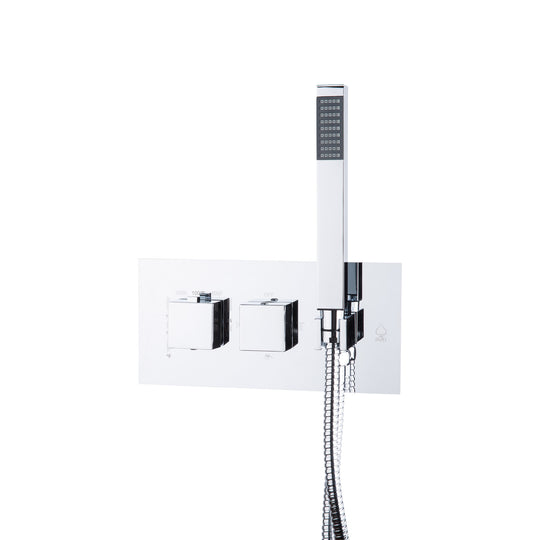 BAI 0113 Concealed Thermostatic Shower Mixer Valve with Handheld Shower in Polished Chrome Finish