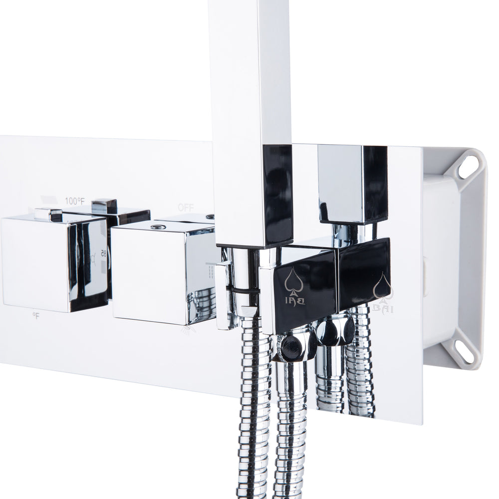 BAI 0113 Concealed Thermostatic Shower Mixer Valve with Handheld Shower in Polished Chrome Finish