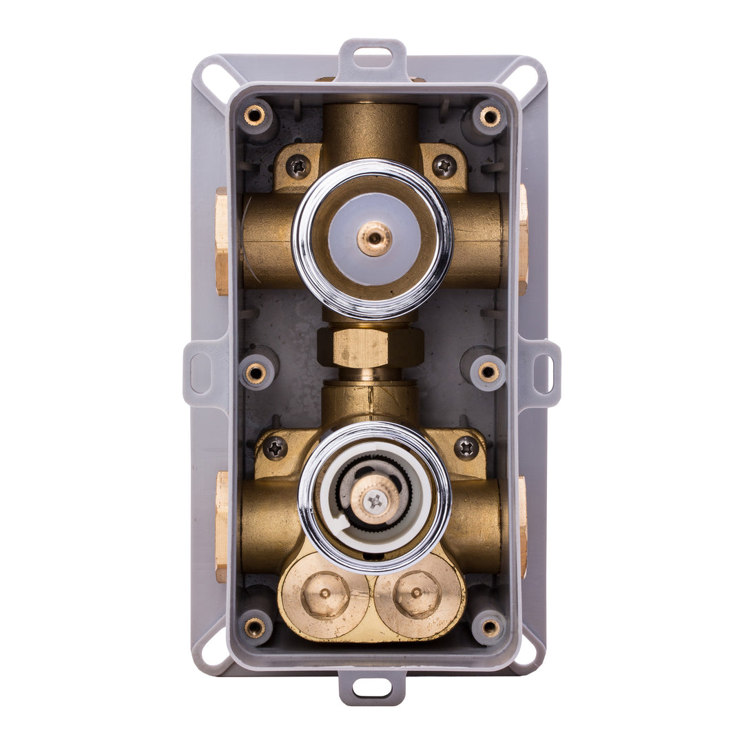BAI 0128 Concealed Thermostatic Shower Mixer Valve in Brushed Nickel Finish, part that goes inside into a wall.